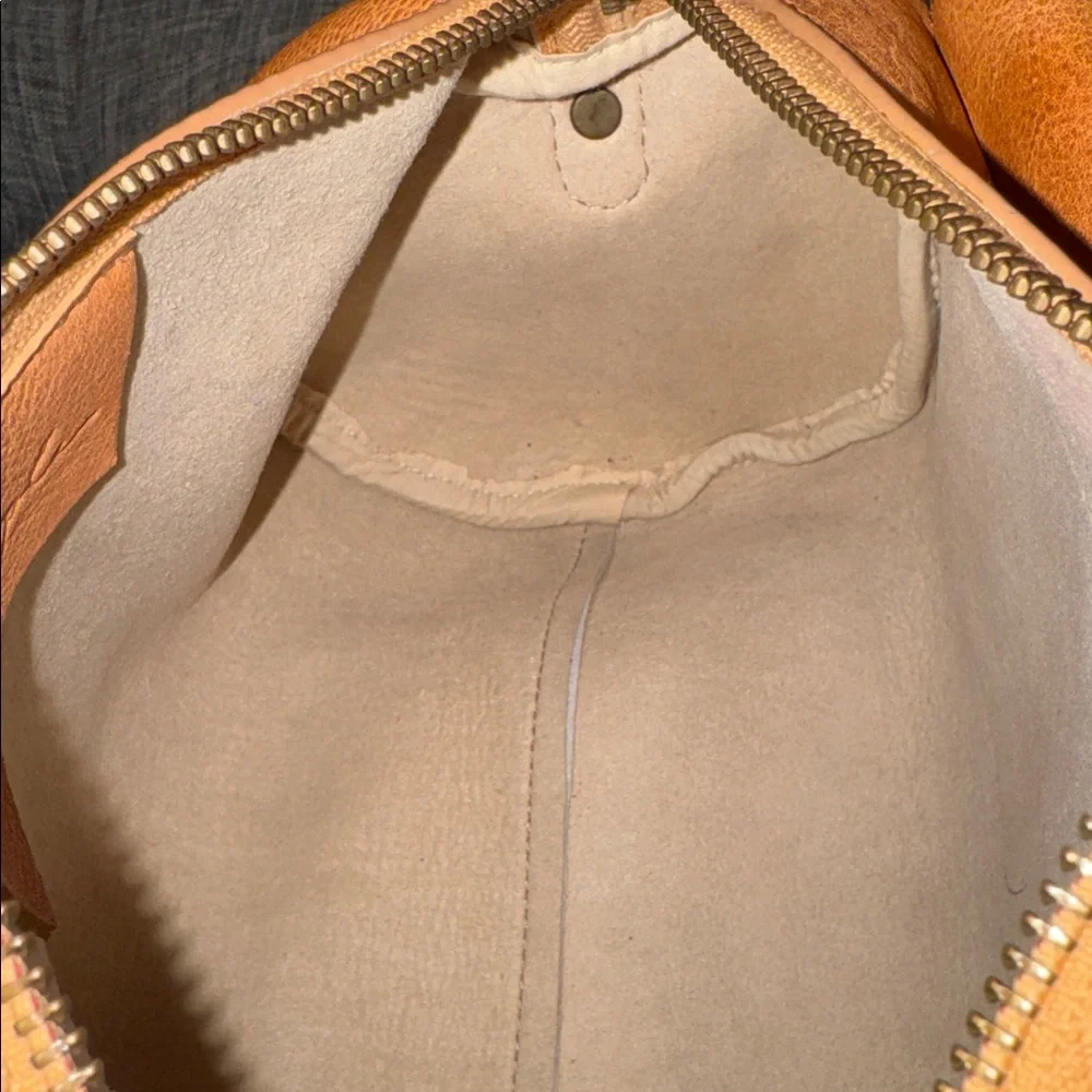Free People Dylan Brown Distressed Leather Duffle Crossbody